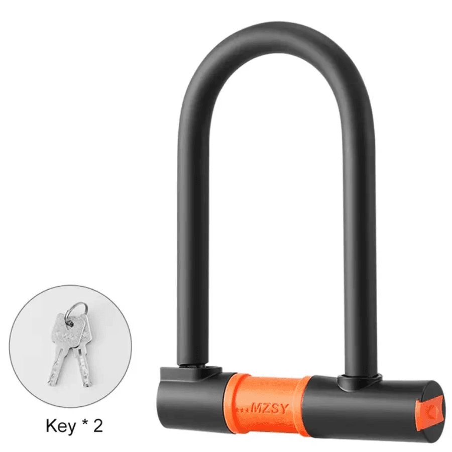 TEMU 1pc Sturdy Bicycle U Lock - Theft-resistant Cycling Lock Including 2 Keys For Mountain, Road, Motorcycle, And Scooter