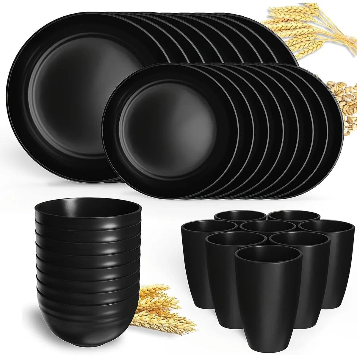 TEMU 32pcs Dining Set - Shatterproof, Portable, Microwave Safe - Perfect For Home, Party, Picnic