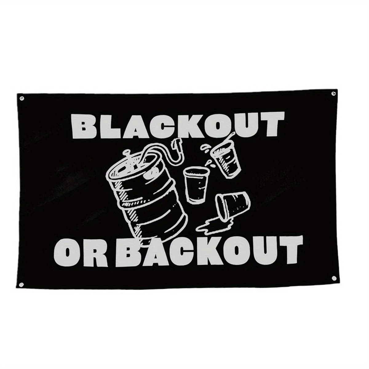 TEMU Blackout Or Backout Flag 3x5ft 90x150cm, Double-stitched Edges And Man Cave Wall Decor Flags With 4 Brass Grommets For College Dorm Room Decor, Outdoor, Parties, Gift, Tailgates. (3x5)