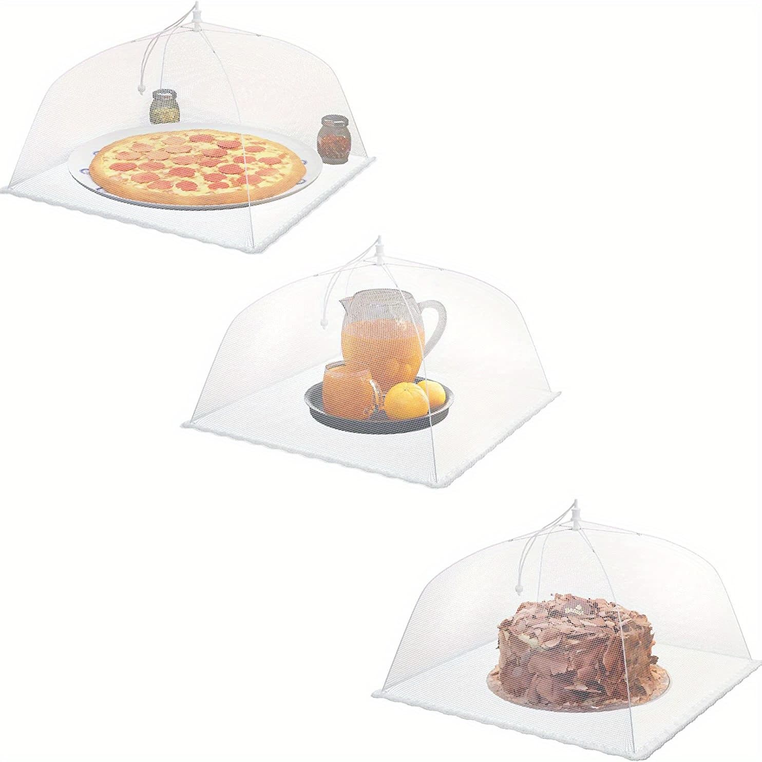 TEMU 3 Sets Of Large And Tall Pop-up Mesh Food Covers - Ideal For Outdoor , Picnics, Barbecues, And !