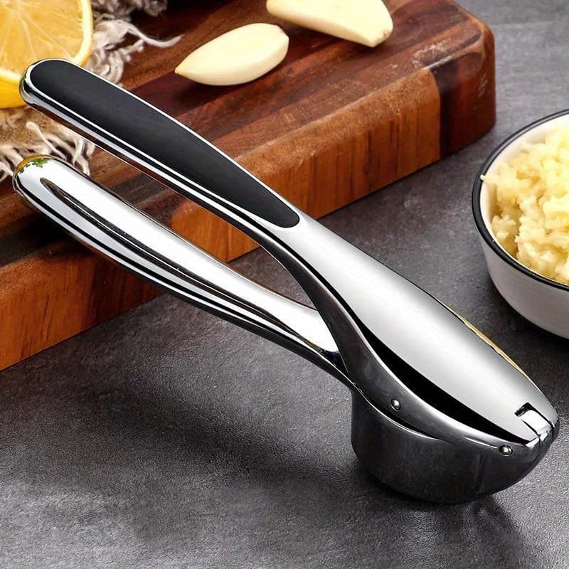 TEMU Multi-use, Stainless Steel Garlic Press - Manual, Handheld Crusher For Garlic & Ginger | Essential Kitchen Tool