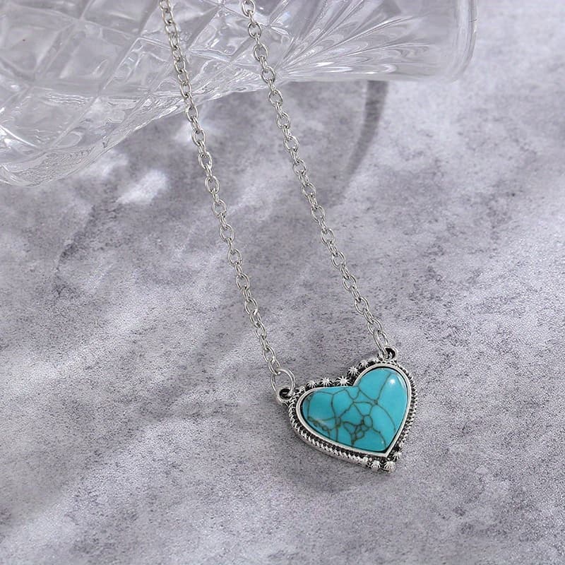TEMU 1pc Bohemian Heart Pendant Necklace - Jewelry, Perfect For Parties, Anniversaries & Holiday Gifts