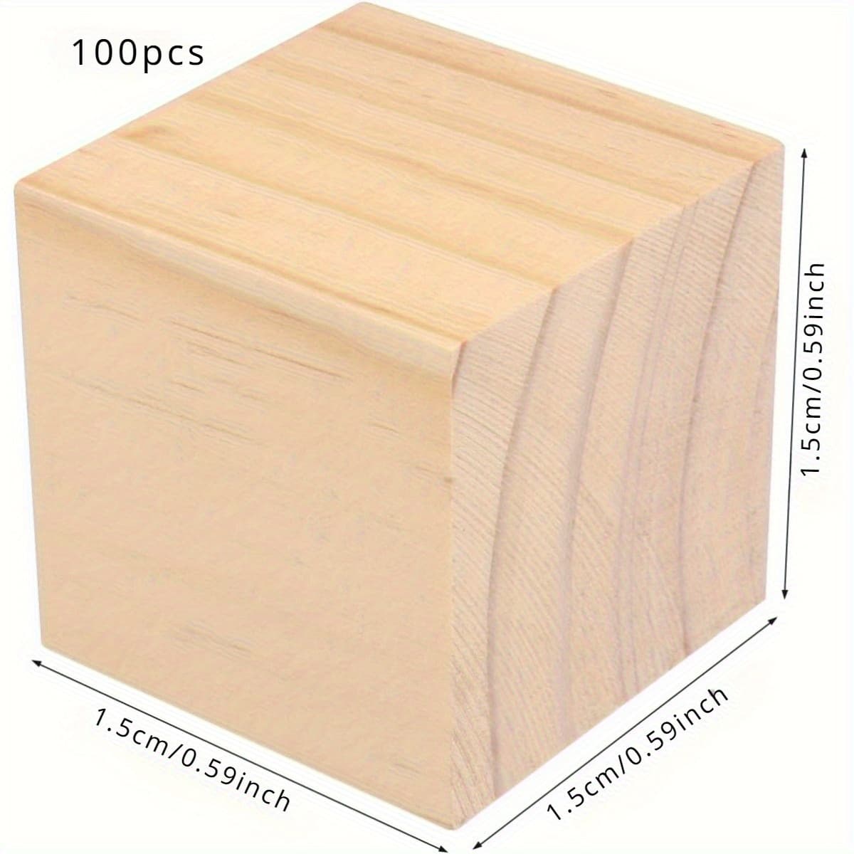 TEMU 100pcs/0.59x0.59inch Wooden Blocks For Crafts, Wood Cubes, Wooden Cubes For Paint, Stamp, Decorate, Projects And Personalized Gifts