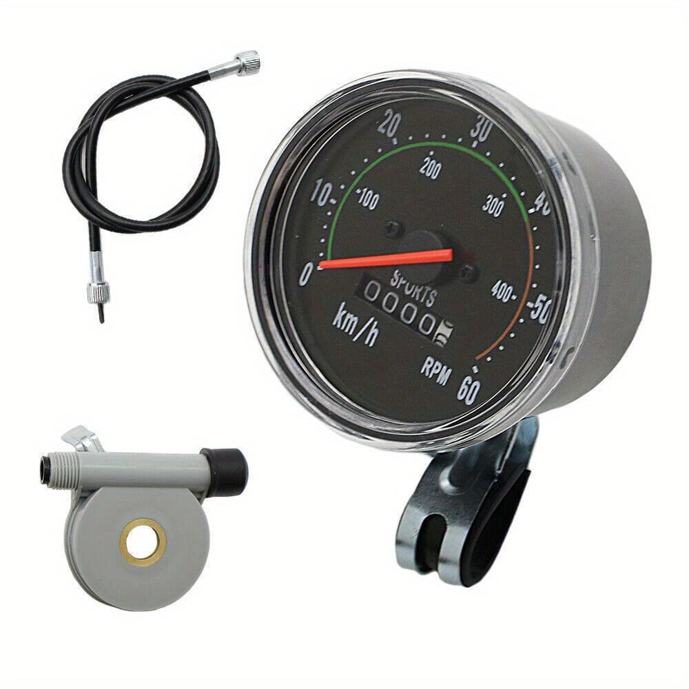 TEMU Bicycle Bike Speedometer Mechanical Odometer For 26 27.5 Inch Bicycle Handle With Hardware