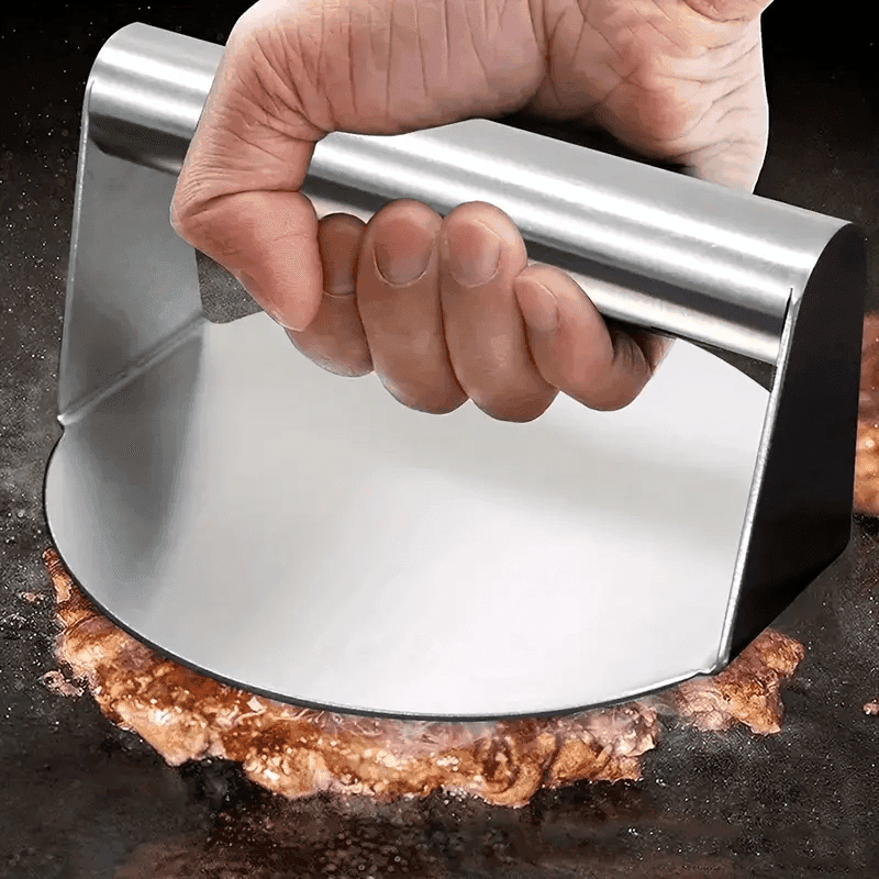 TEMU 6-inch Stainless Steel Burger Press - Patty Maker For Perfect Burgers, Sliders & Steak Patties - Durable Bbq Tool For Prep - Essential Kitchen & Outdoor Cooking Accessory