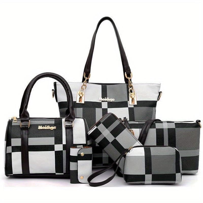 TEMU 6pcs Womens Handbags Tote Bags Shoulder Bag Purses Satchel Bag Top-handle Handbag Crossbody Bag Wallet Clutch