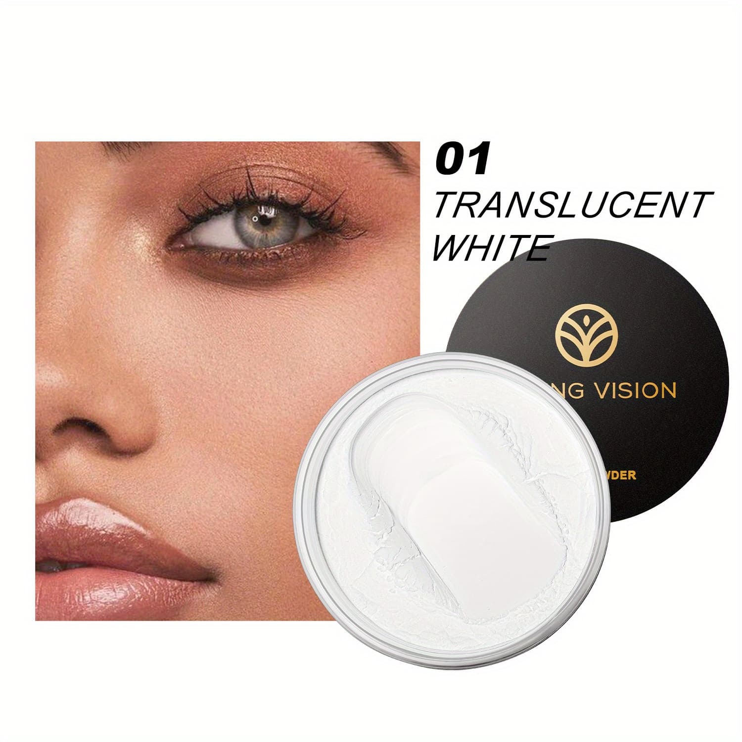 TEMU Flawless Finish Loose Powder - Translucent Setting Powder, Blurs Fine Lines & Imperfections, Lightweight, Long-lasting, Suitable For All Skin Types, Makeup Essential