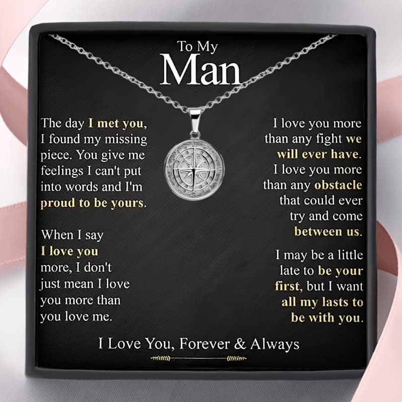 TEMU To Compass Necklace Pendant Gift, Man Necklace, Birthday Gifts, Anniversary Gifts, Christmas Gifts
