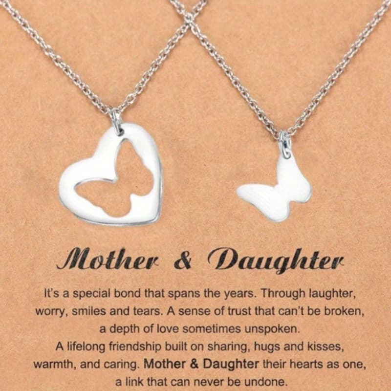 TEMU Stylish And Elegant Separation Pendant Mother And Child Necklace 2 Pieces For Mom Day Birthday Christmas Gifts