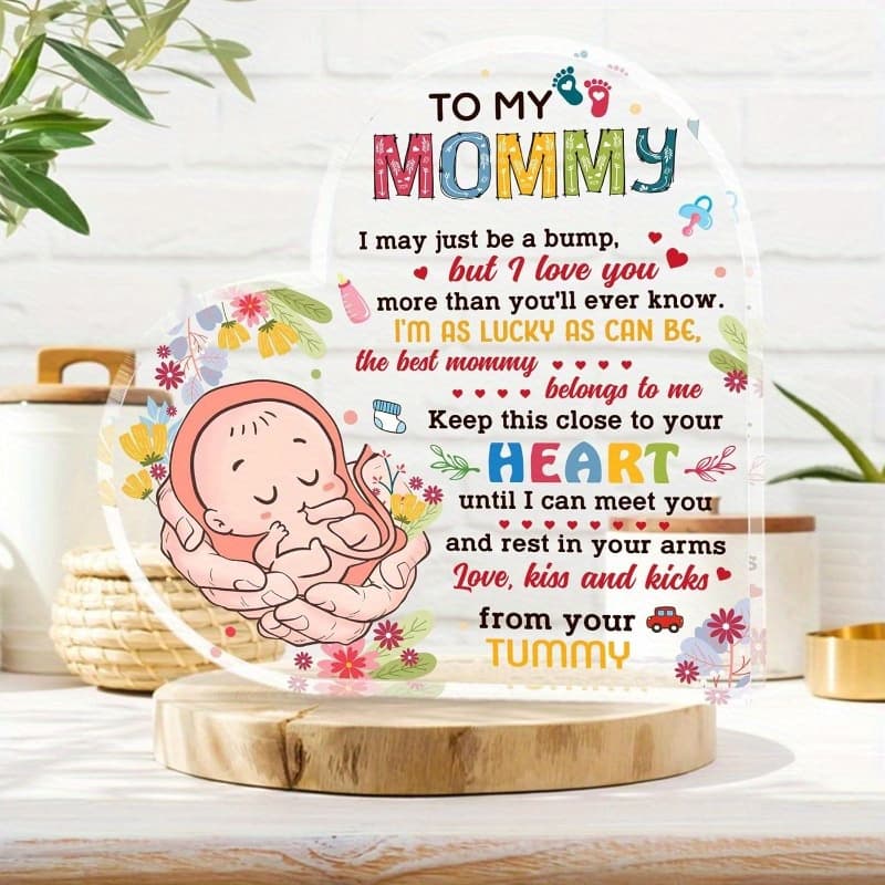 TEMU 2d Flat, Gifts For Women, Mom To Be Acrylic Sign Decoration, Mom Gifts Ideas, Best Gift For Mommy After Birth, New Pregnancy Gifts For 1st Mothers Day,