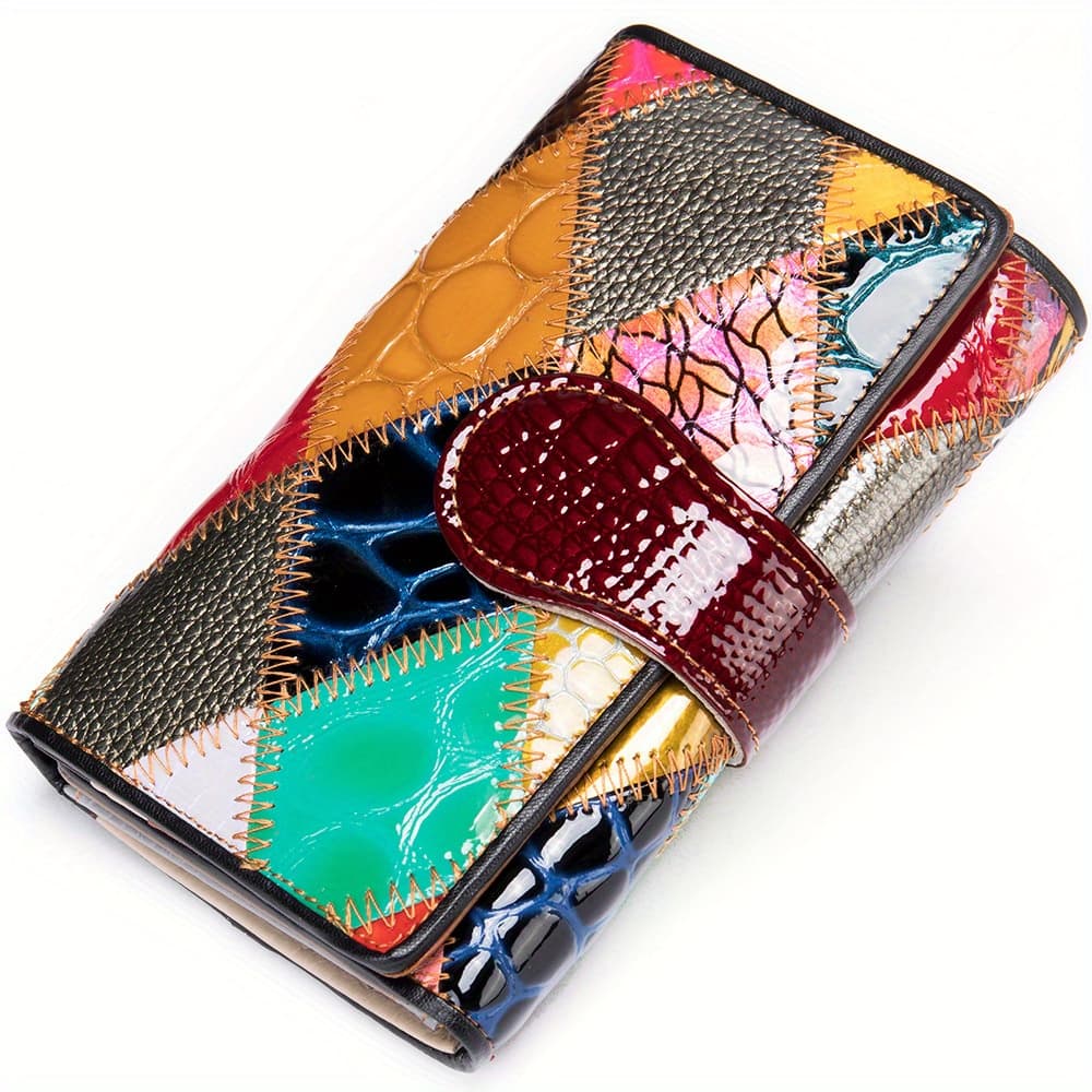 TEMU Stylish Handcrafted Bag Featuring A Compact Wallet, Vibrant Coin Purse, Multiple Card Slots, And A Money Clip Made From