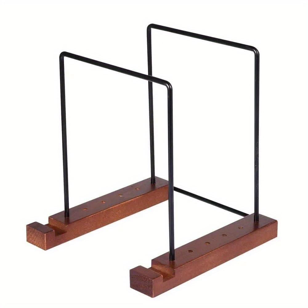 TEMU Modern Vinyl Record Holder With Solid Wooden Base - Space Saving, Large Capacity, Multipurpose Desk Organizer For Music Lovers