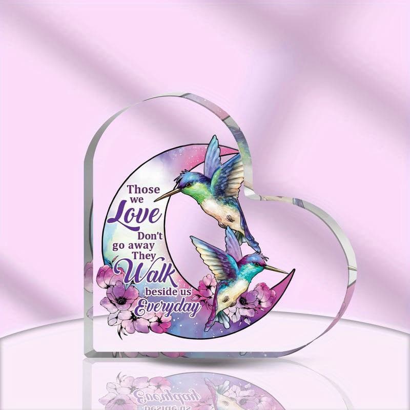 TEMU Commemorative Christmas Decorations, Hummingbird Acrylic Decorations, Funeral Christmas Decorations Acrylic, Sympathy Gifts For Lost , Love Commemorative Gifts