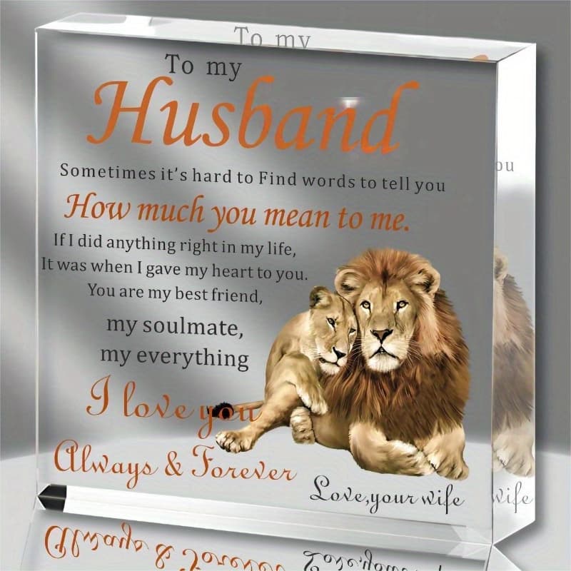 TEMU Gifts To Her Husband Ackli Plaque Desktop Decoration - Men's Romantic Birthday Gift Family Desk Decoration, Christmas, Wedding Anniversary, Valentine's Day And Father's Day Gift