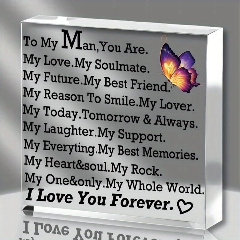 TEMU I Love You Gave Him A Gift, Boyfriend, Husband's Anniversary Birthday Gift, Lady's Valentine's Day Gift, Acrylic Tabletop Decoration Souvenir