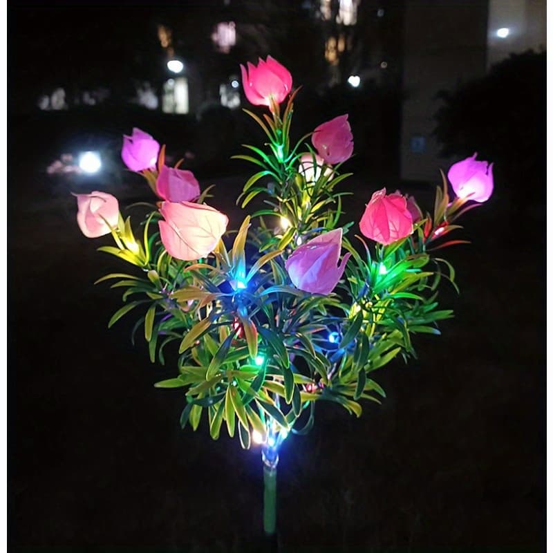 TEMU 1pc Solar Outdoor Lights-ip65, 600mah, With 11 Simulated Of Different Colors And 42 Lights, Room Decor, Christmas Decorations For Home, Outdoor Lawn Decorative, Christmas Gift