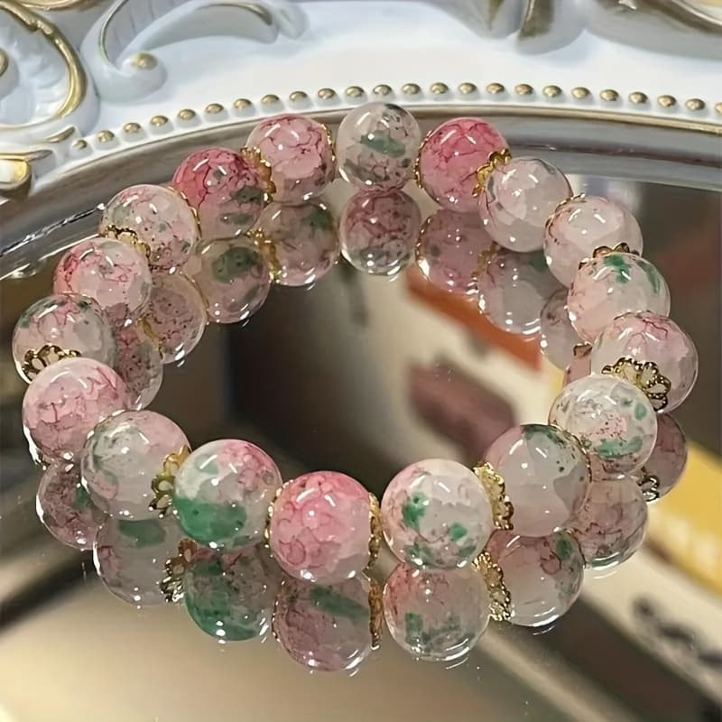 TEMU 1pc Delicate Sweet Beads Design Bracelet, Elegant Suitable For Women Dating, Daily Wear, Gift Jewelry