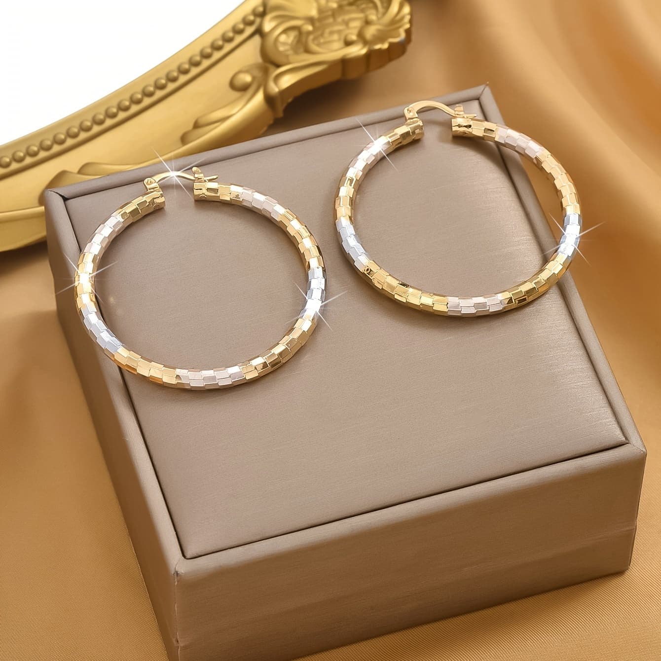 TEMU A Pair Of Stylish And Vintage Large Copper Hoop Earrings That Go With Everything And Are Easy To Wear