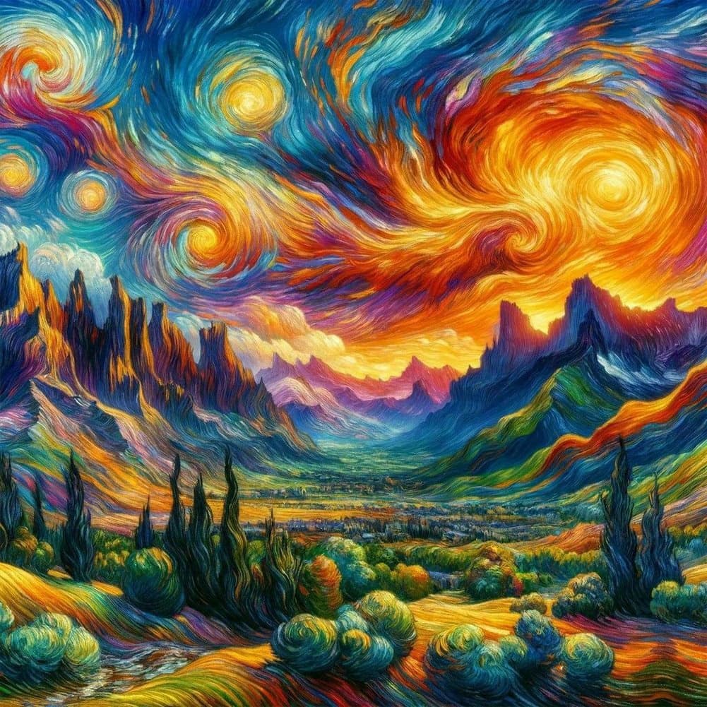 TEMU 5d Diy Diamond Painting Kits For Adults 5d Kit For Beginners, Landscape Diy Paint With Round Diamonds For Home Wall Decor