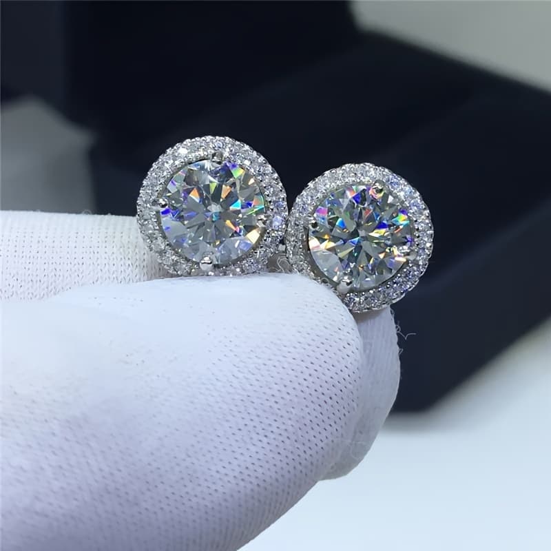 TEMU Shining 5a Cubic Synthetic Zirconia Stud Earrings Ear Jewelry Christmas Gift For Women's Ear Hook Earrings Statement Earrings Ear Clip Hoop Earrings Valentine's Day Gift