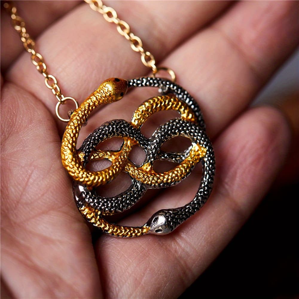 TEMU Gothic Vintage Snake Hollow Pendant Necklace Bohemian Necklace For Women Party Jewelry