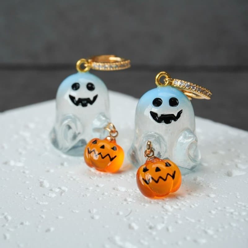 TEMU Halloween Pumpkin Earrings, Spooky Earrings, Hoop Clasp Earrings, Cute Halloween Jewelry, Earrings With Pumpkin, Gifts For Her