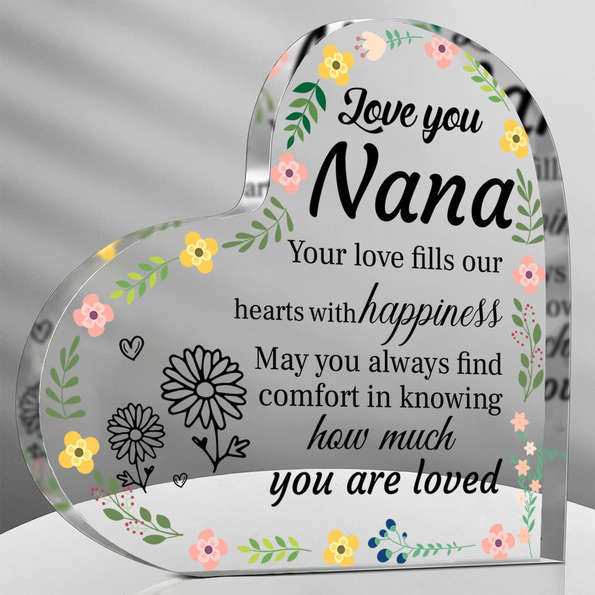 TEMU 2d Flat, 1pc, Grandma Gifts, From Grandkids, Birthday Christmas Thanksgiving Present For Grandma Gift Idea, Thank You Acrylic Decoration Sign/ Plaque