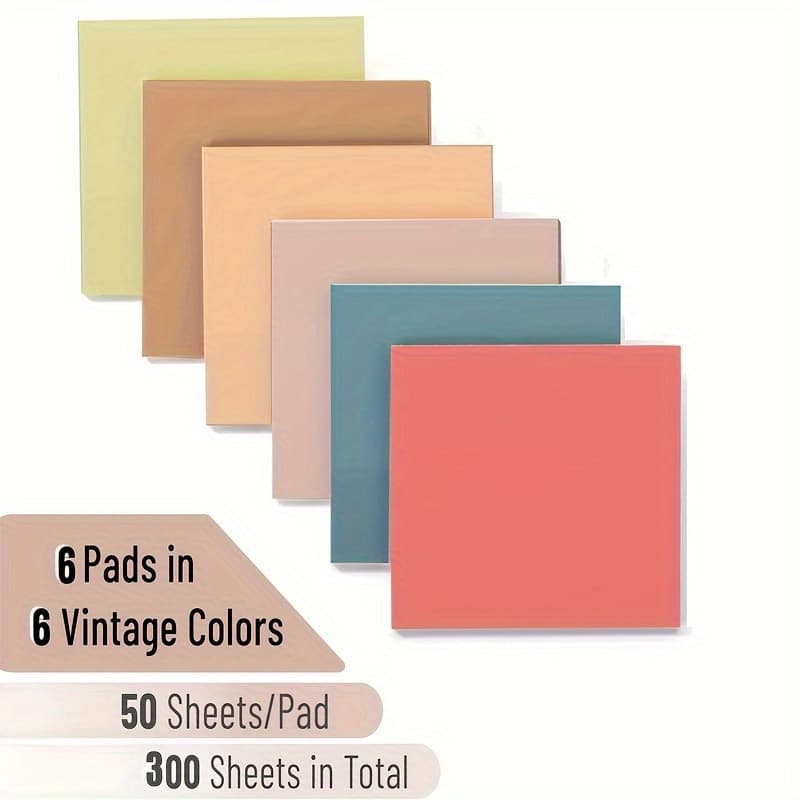TEMU 6 Pads (300 Sheets) 3x3 Inch Sticky Notes - High- , Color-coded Pads Suitable For Office,, Organization - Pack