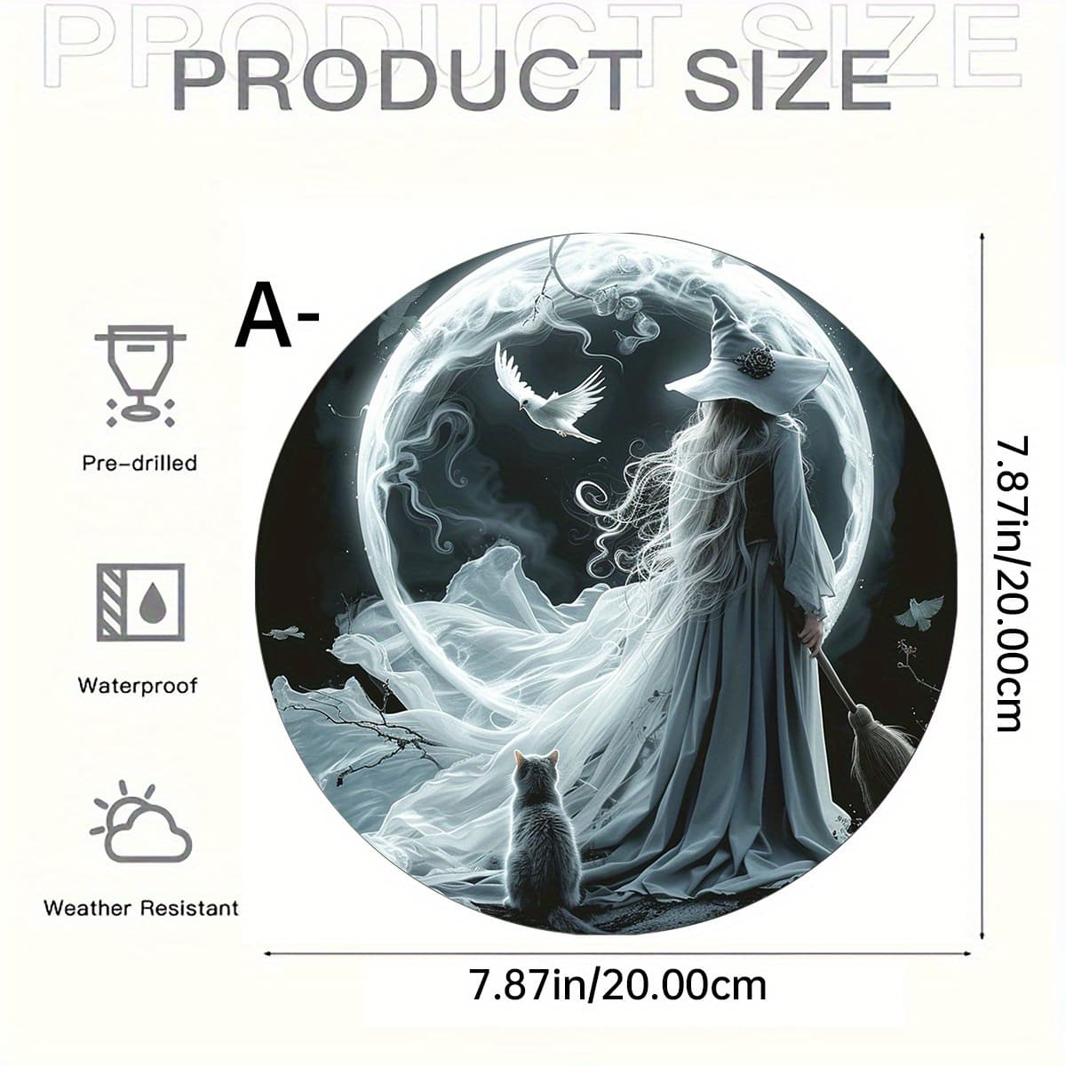 TEMU Halloween White Style Round Suncatcher Acrylic Sign - Hd Printing, Weather Resistant, For Home Office Decor, Farmhouse Wall Art, Halloween Thanksgiving Indoor/outdoor Decoration