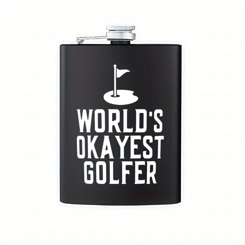 TEMU 1pc 8oz Black , Unique Golf Presents For Men, Father's Day Golf Gifts, Special Golf Gifts For Dads, Humorous Golf Gifts For Him, Suitable For Dads, , , Husbands, And Golf Enthusiasts