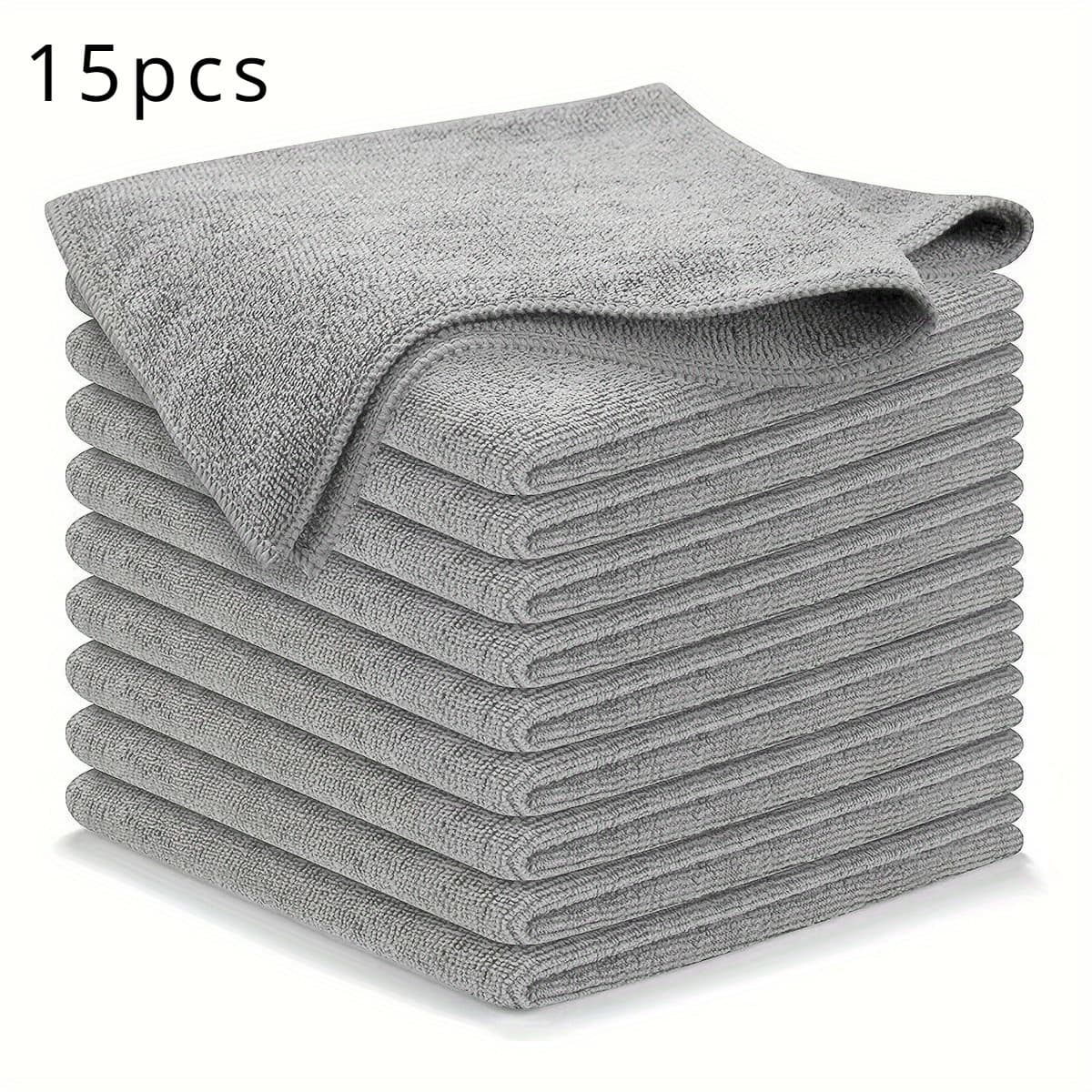TEMU 15pcs Premium Microfiber Car Towel Set - Ultra Absorbent, Quick-dry Detailing Cloths For Scratch-free Polishing And
