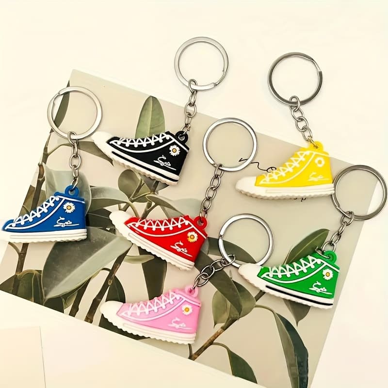 TEMU Set Of 6 Adorable Daisy High-top - Mini Shoe Bag Charms - For Sports Lovers And Daily Use