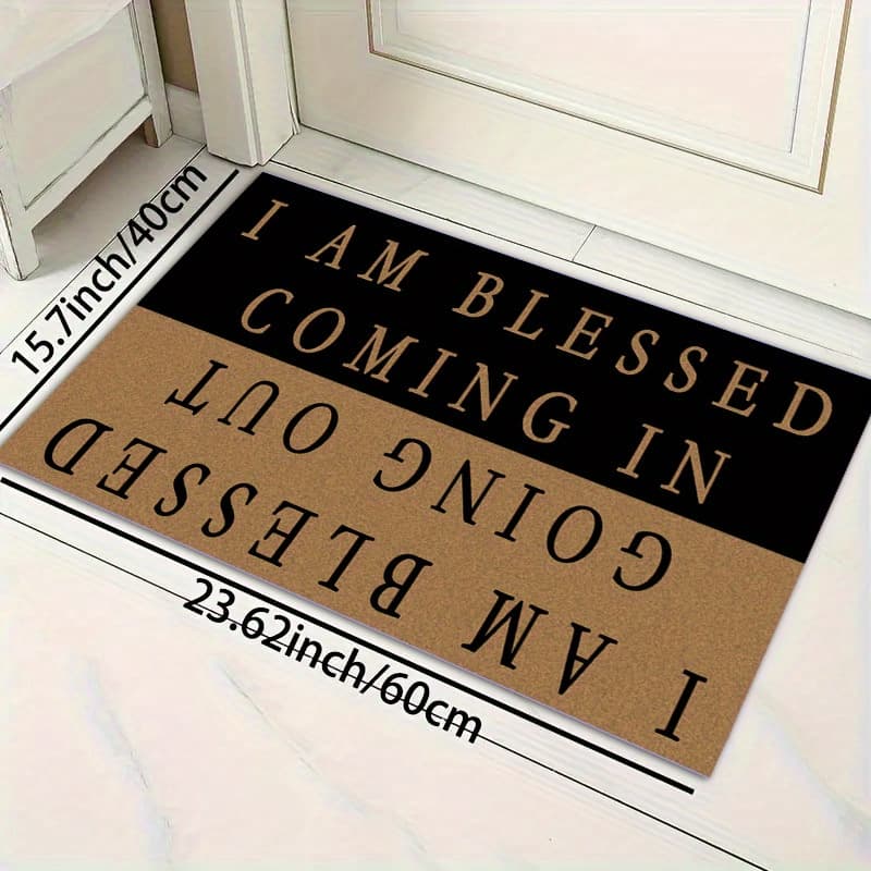 TEMU 1pc, Floor Mat, Door Protection Mat, Polyester Carpet, Entrance Mat, Design Non-slip Door Mat, Hallway Kitchen Bathroom Balcony Mat, Outdoor Bathroom Carpet, Kitchen Decor And Additions