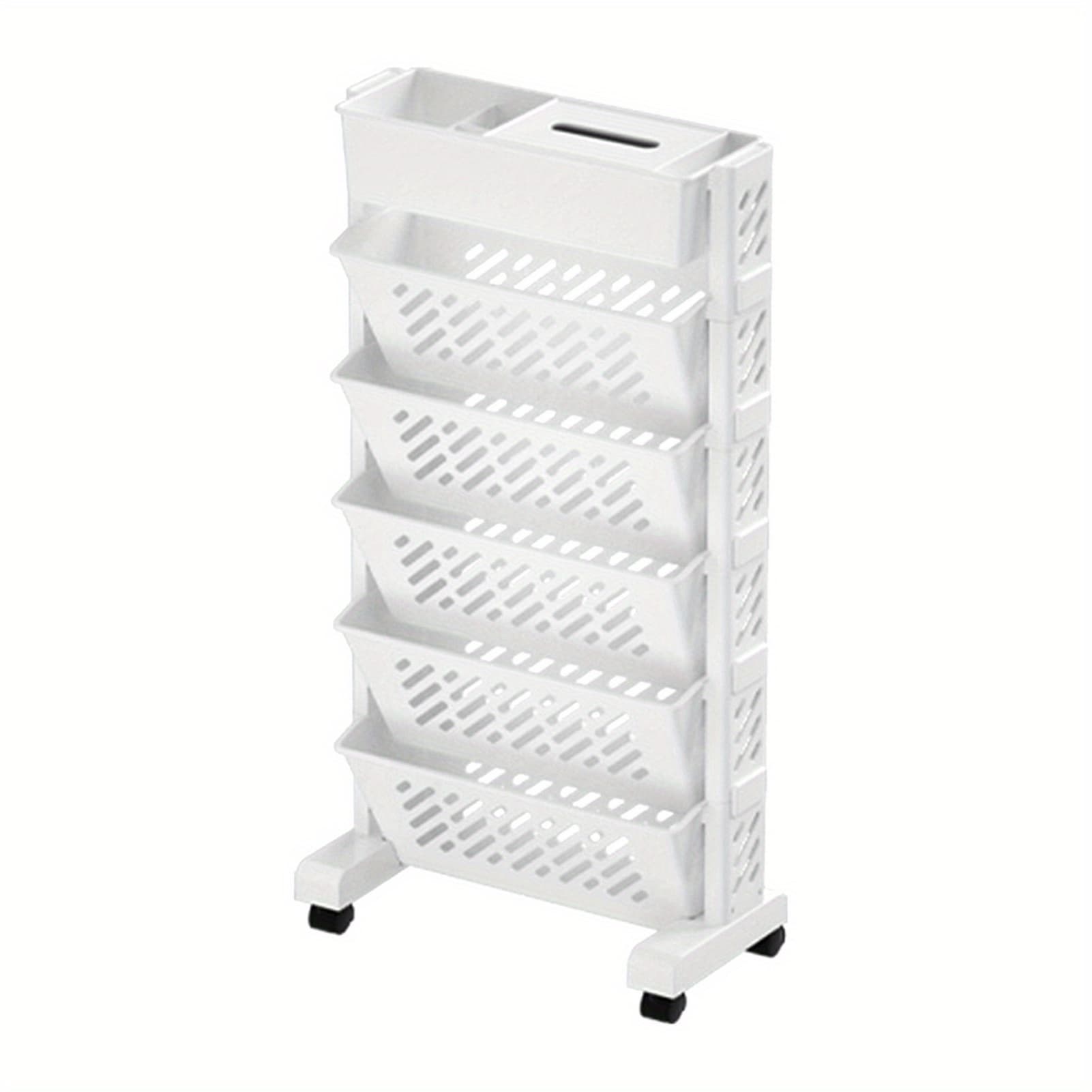 TEMU 6-tier Mobile Bookshelf, Storage Organizer Rack With Removable Design And High Capacity For Stability