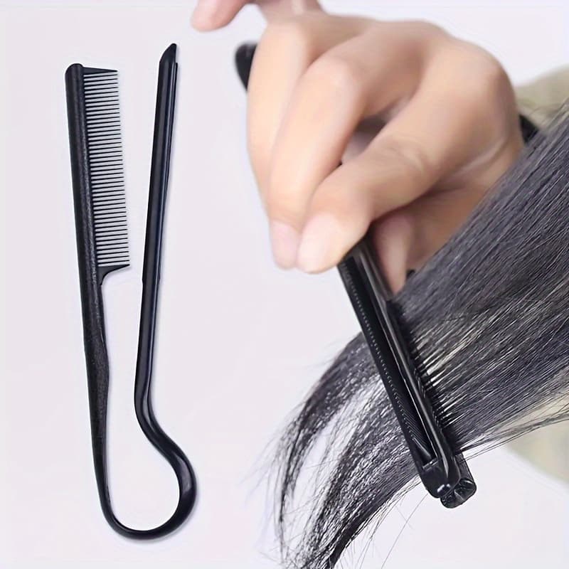 TEMU Professional V-shaped Hair Styling Comb - Casual Plastic Finishing Comb For Straightening & Cutting - Practical Hairdressing Tool