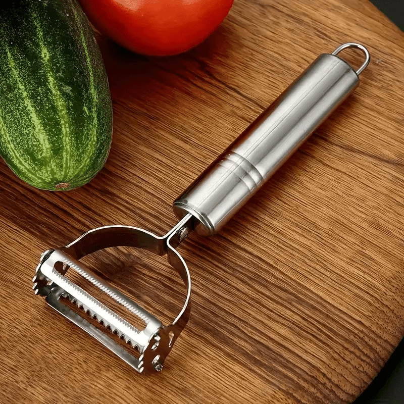 TEMU 1pc Stainless Steel Peeler, Universal Kitchen Vegetable Peeler And Julienne Slicer, Potato Peeler, Fruit & Vegetable , Manual Food Processor For Thanksgiving, Christmas, Essential Kitchen Gadget