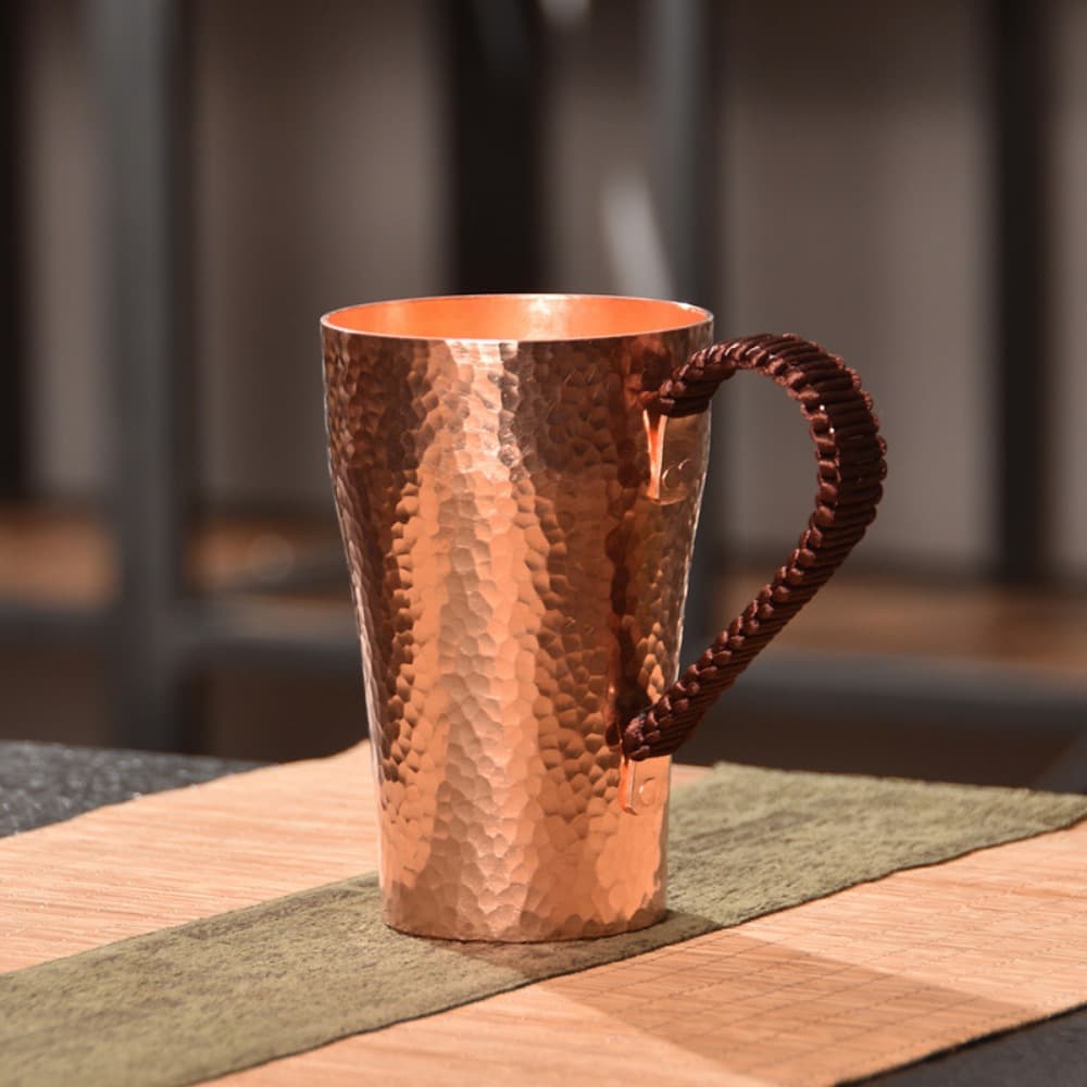 TEMU Single Copper Coffee Mug, Water Vessel, Copper Tea Mug, Versatile Tea Set, Handcrafted Copper Drinking Cup, Container