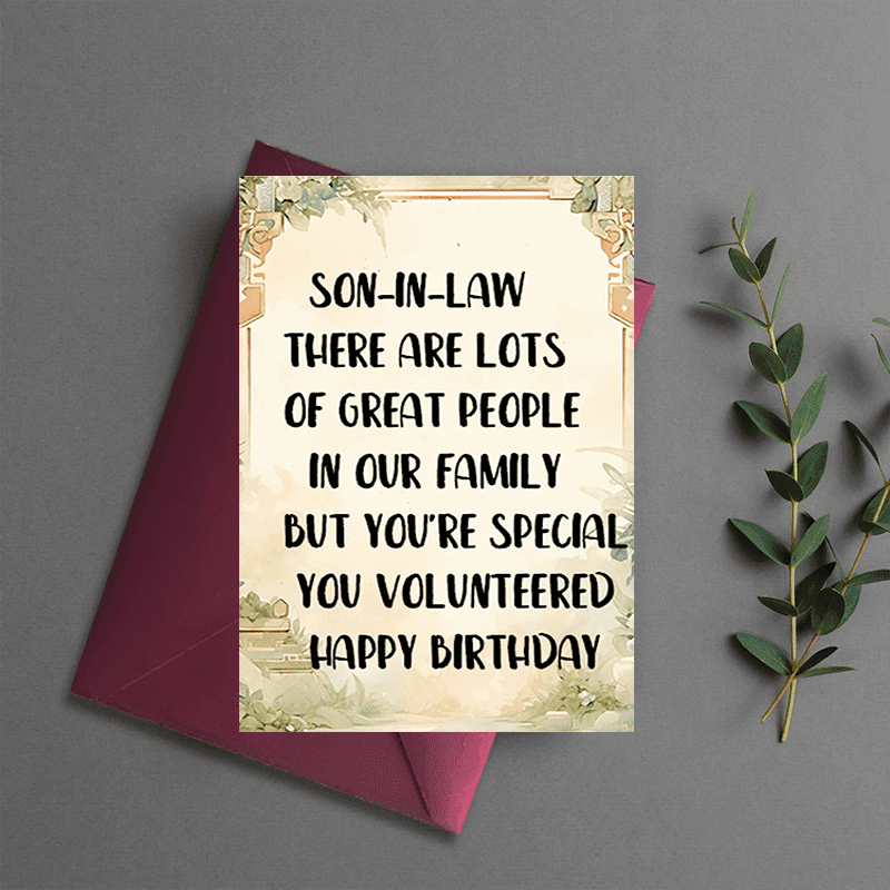 TEMU 1pc Birthday Greeting Card For Son-in-law - Special Family Volunteer Appreciation, Birthday Wishes For Anyone, Birthday Card