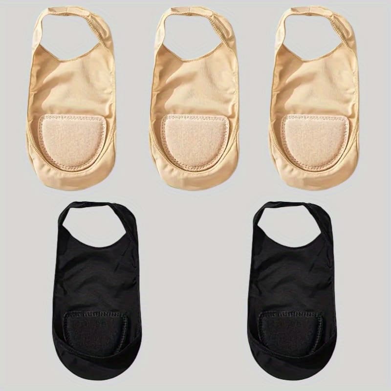 TEMU 5 Pairs Of Women's Summer Thin Ankle Socks, Made Of Ice, Half-sole Design, Non-slip And , Perfect For High Heels In Summer
