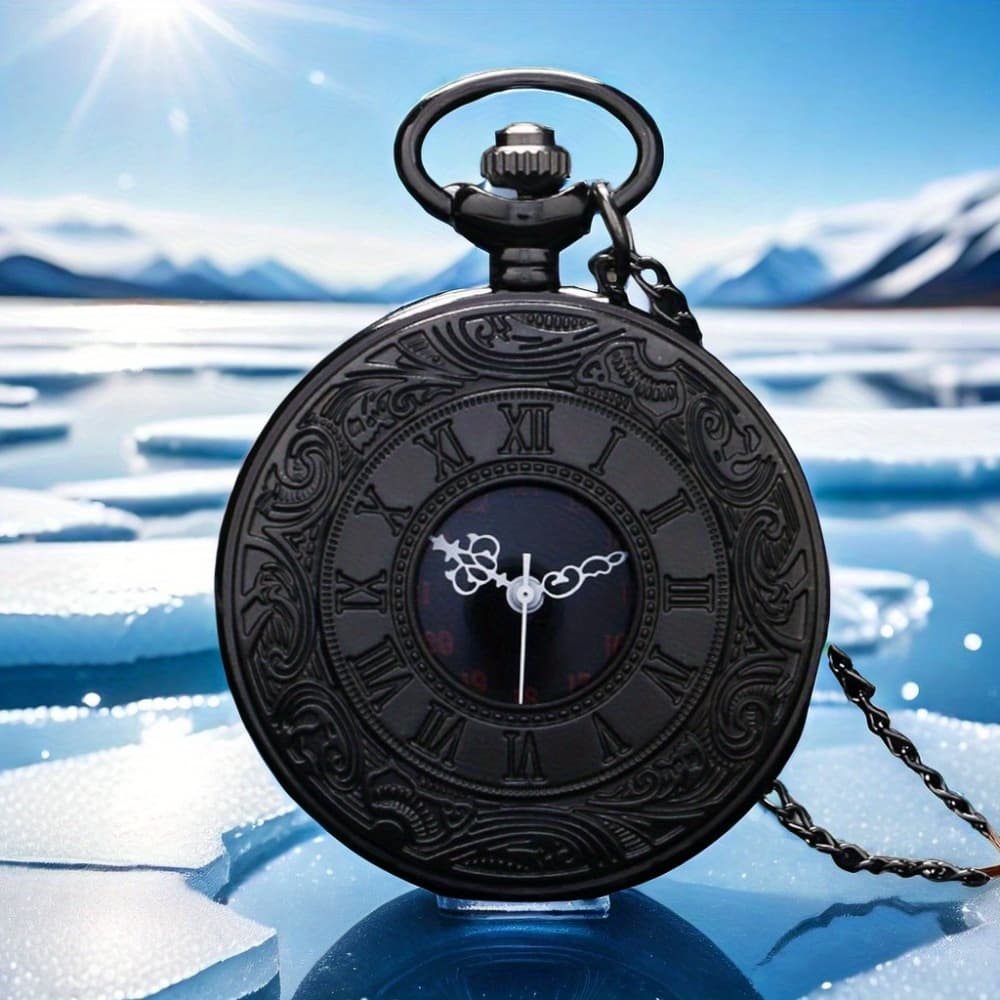 TEMU Steampunk Retro Pocket Watch - Roman Quartz Pocket Watch, Neutral Fashion Pendant | Comes With Necklace | Ideal Christmas, Birthday Gift