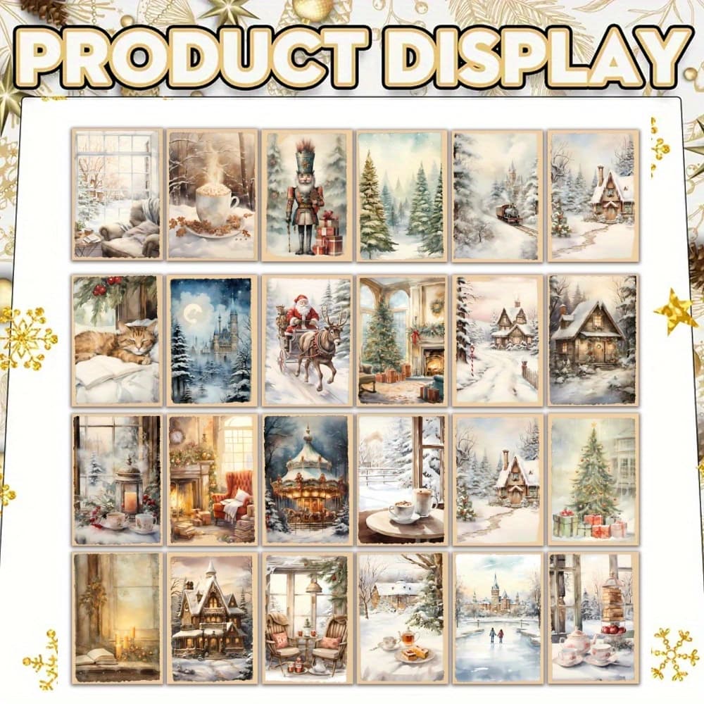 TEMU 24pcs Vintage Christmas Cards With Envelopes - Cozy Winter Scenes, , Bulk Greeting Cards For Holidays, Birthdays, Thank & More - Ideal Gift For Family & , Christmas Gifts