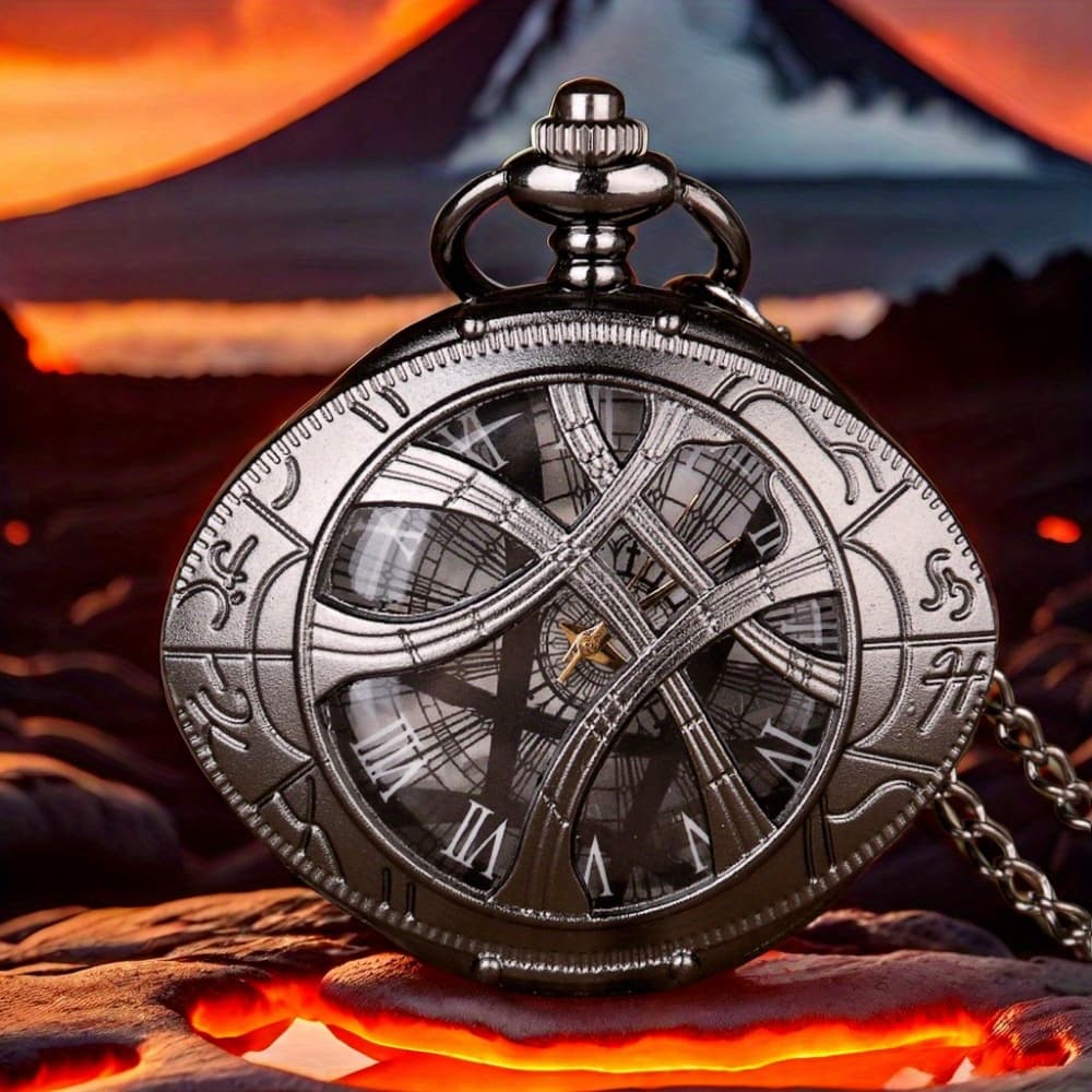 TEMU Vintage Bronze Pocket Watch: Round Quartz Case, Pendant Necklace - Christmas/birthday Gifts For Men And Women