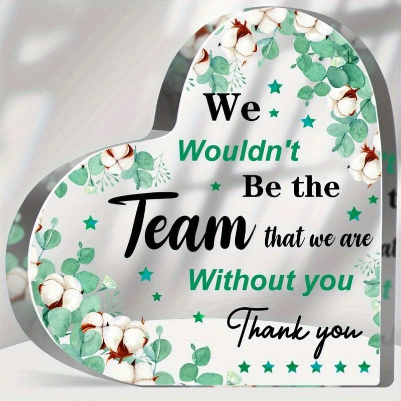 TEMU 1pc Appreciation Acrylic Plaque - Decorative Sign With Thank You Message For Coworker, , Employee - Contemporary Tabletop Decor For Home, Office, Christmas, Valentines Day, New Year Gift