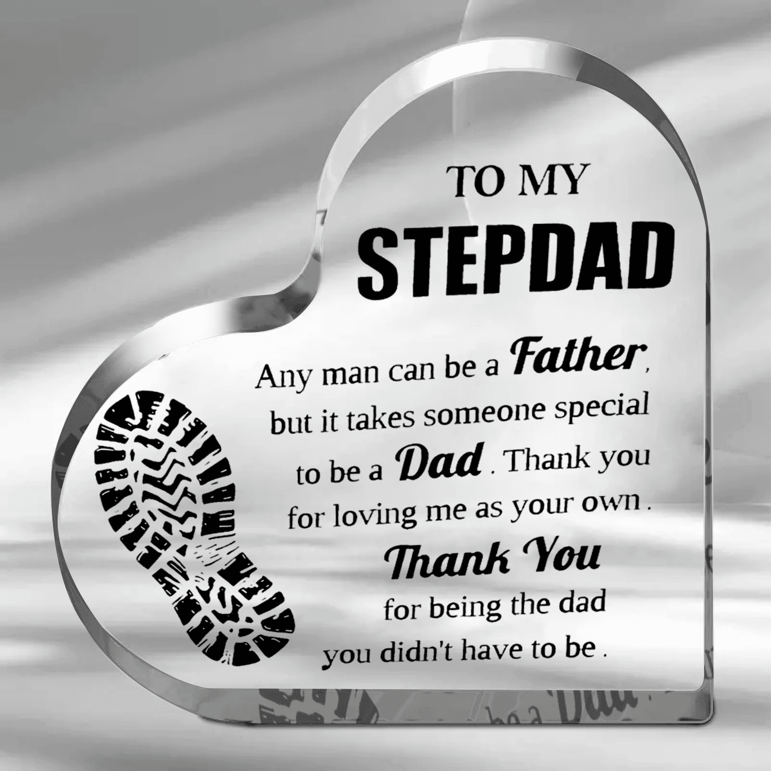 TEMU 2d Flat, High-quality Acrylic Stepfather Gift - 3.94x3.94 Inches Desk Plaque - Father's Day Gift - Reward Dad - Indoor/ Outdoor Use - No Power Required Statues, 2d Flat