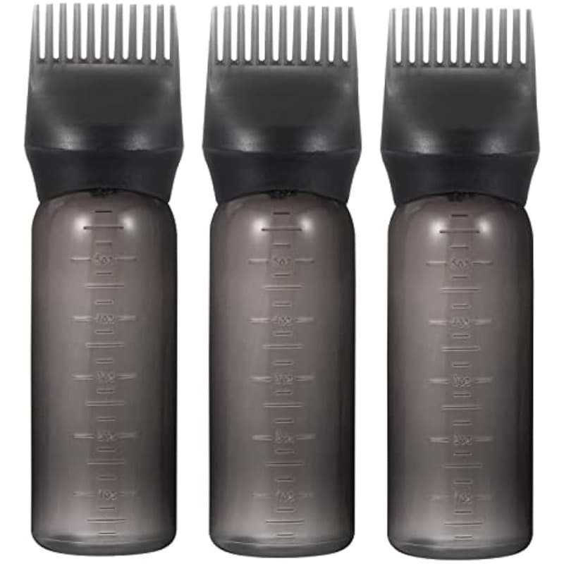 TEMU 3pcs, Large Capacity Bottle – 6oz Fridge-safe, Unscented, Rectangular Container With Graduations And Soft Bristle For Hair Dye Application