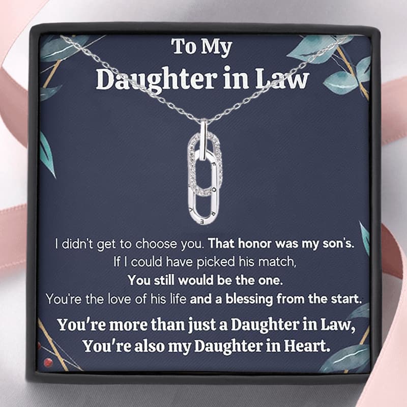 TEMU To My Daughter In Law Necklace, Family Gift Birthday Gifts Fashion Jewelry Necklace Christmas Gifts
