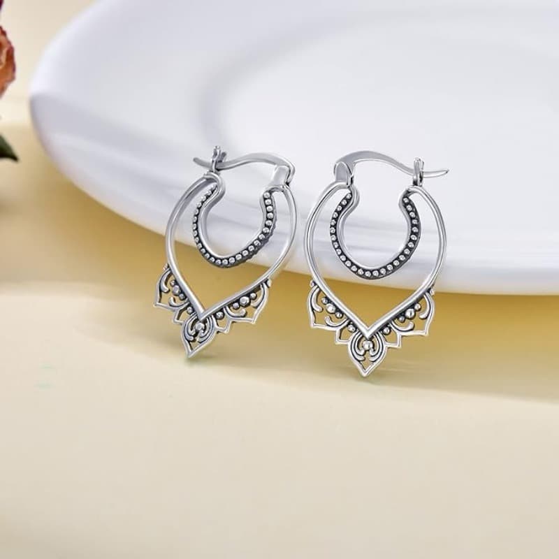 TEMU Set Of 2 Retro Hanging Earrings, Boho Style Earrings For All Genders, Hoop Style Dangle Earrings, Classic Jewelry, Perfect For Christmas, Halloween, And Thanksgiving Presents