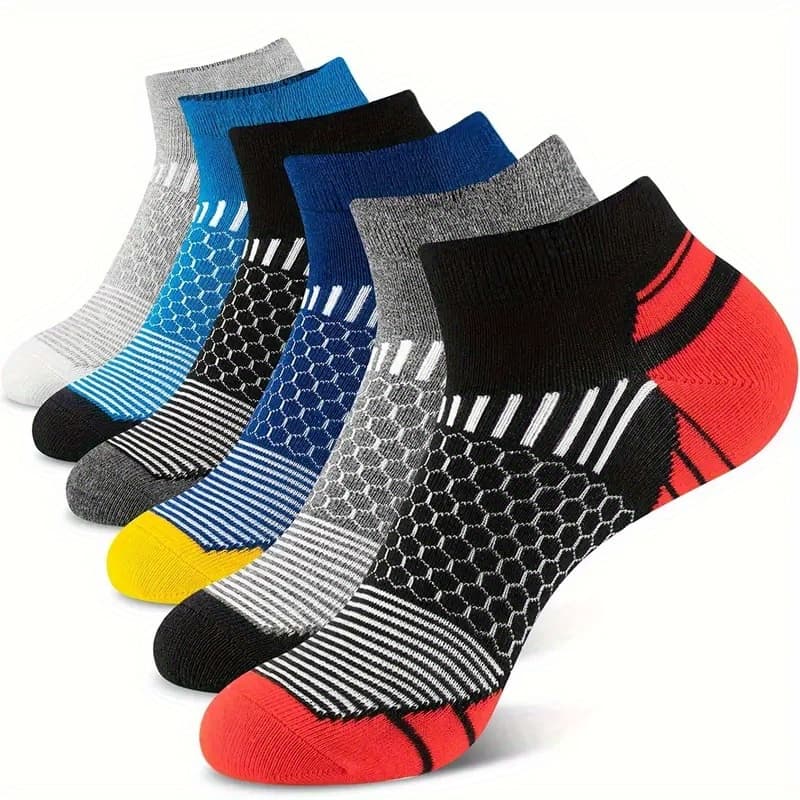 TEMU 6 Pairs Of Socks Men's Short Sports Socks , Men's Short Low-cut Socks Sweat