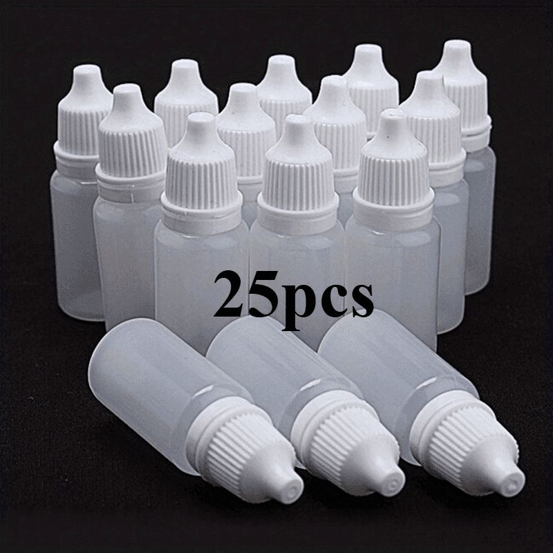 TEMU 25pcs/50pcs/100pcs Refillable Squeezable Dropper Bottles For Eye Liquid - Travel Essentials