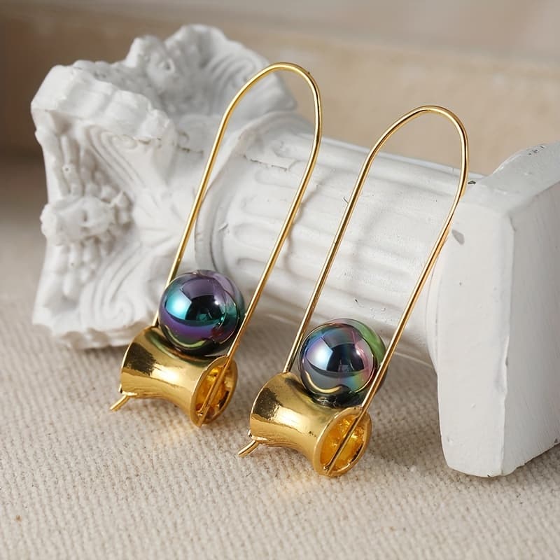 TEMU Black Hoop Earrings - Lightweight, Color Endless Design